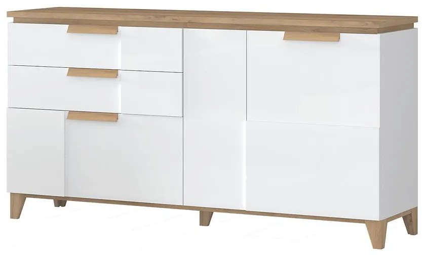 Komoda Brio K23 lakovaná pacific orech/crystal white