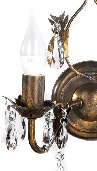 ONLI - Nástenné svietidlo TERESA 2xE14/6W/230V bronzová