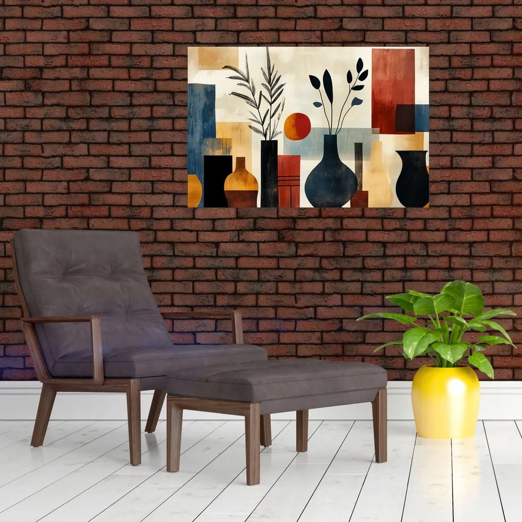 Obraz - Kubistické vázy (90x60 cm)