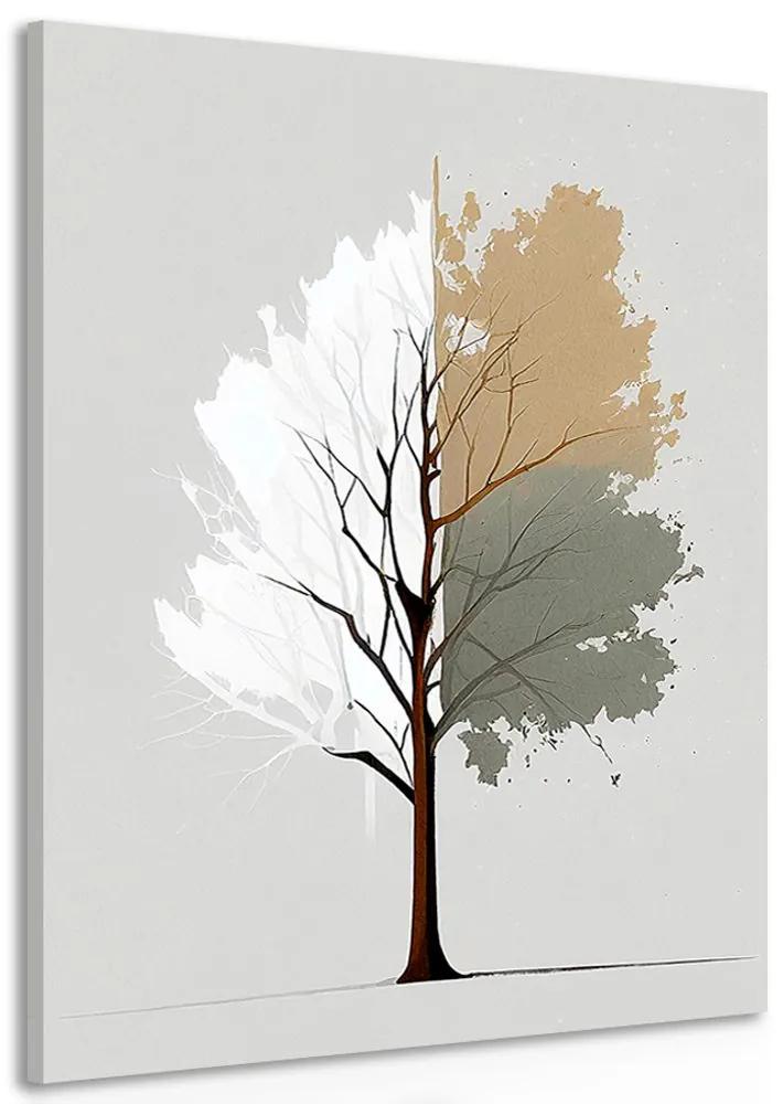 Obraz minimalistický viacfarebný strom Varianta: 60x90