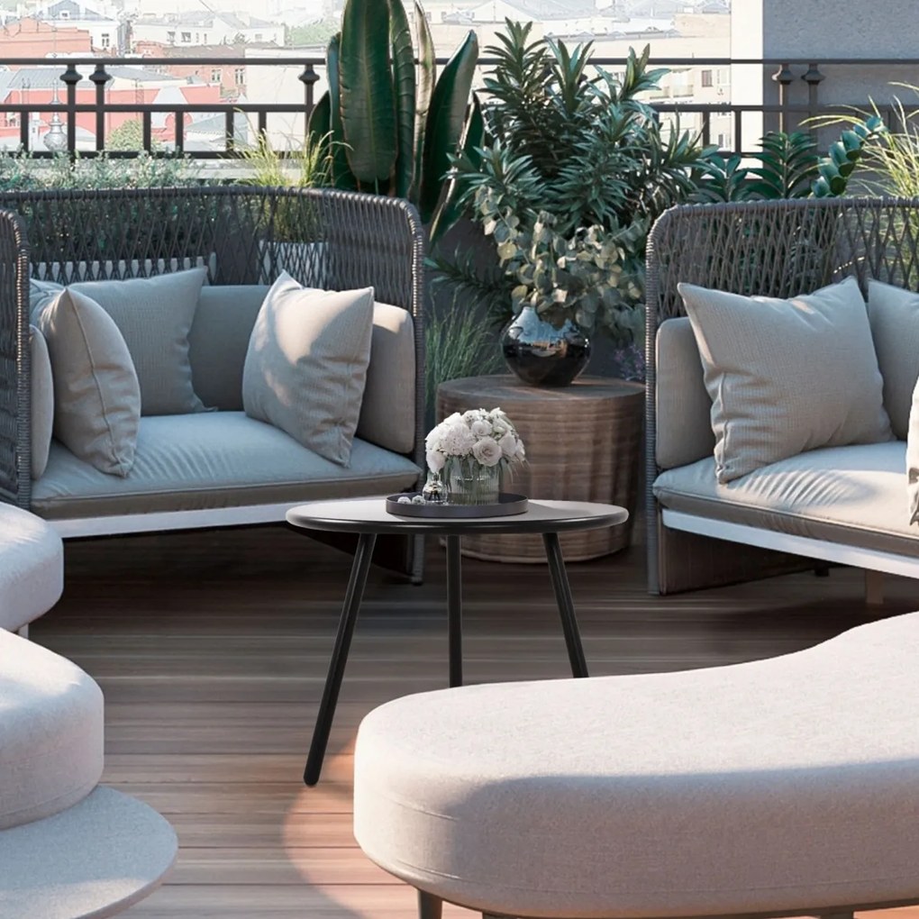 Konferenčný stolík Minot - v45 x Ø60 cm - Čierna