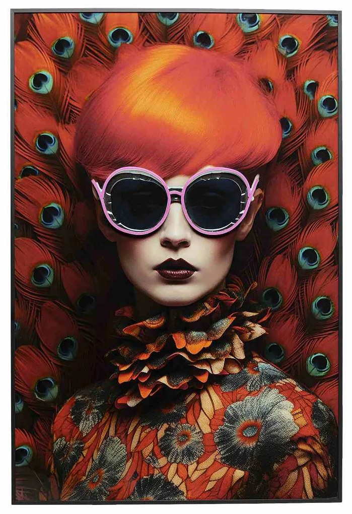 Fancy Red Lady LED obraz viacfarebný 120x80 cm