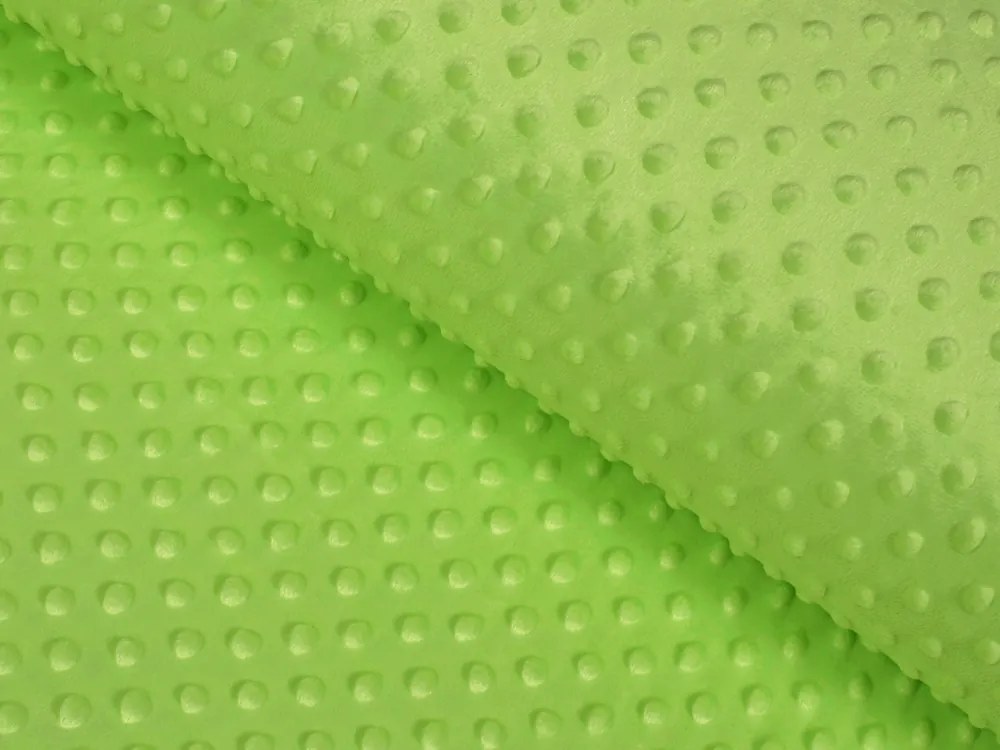 Biante Detská obliečka na vankúš Minky 3D bodky MKP-007 Hráškovo zelená 35 x 45 cm