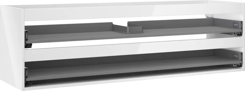 Mexen Box-A, závesná skrinka 160 cm, 2 zásuvky, biela lesklá, 91AX0-1600-470-2-00