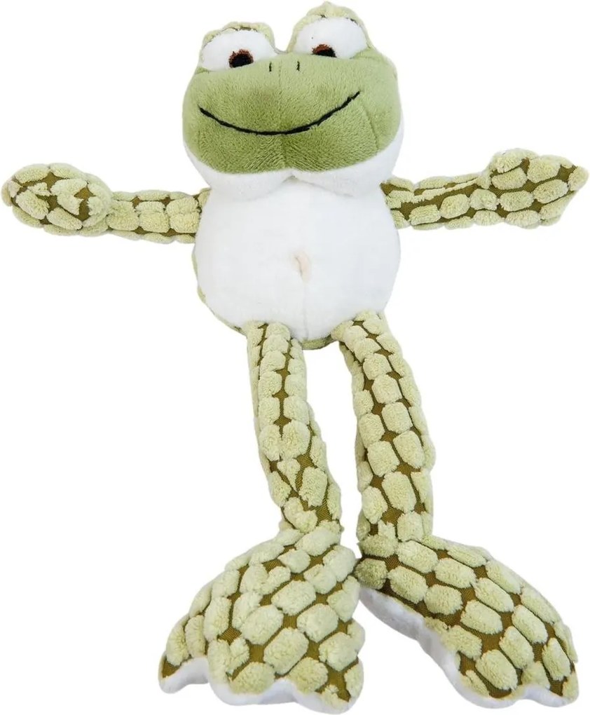 Zeleno biela plyšová žaba Frog - 22 * 7 cm