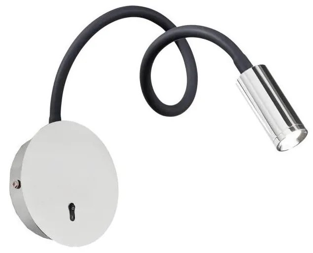 Ideal Lux - LED Flexibilná lampička FOCUS LED/3,5W/230V CRI 90 šedá/lesklý chróm