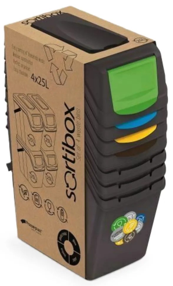 PROSPERPLAST Odpadkový kôš SORTIBOX II antracit, objem 25L