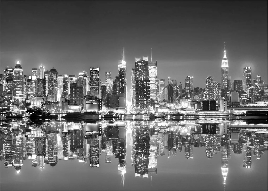 Sklenený obraz - New York, čiernobiely (70x50 cm)