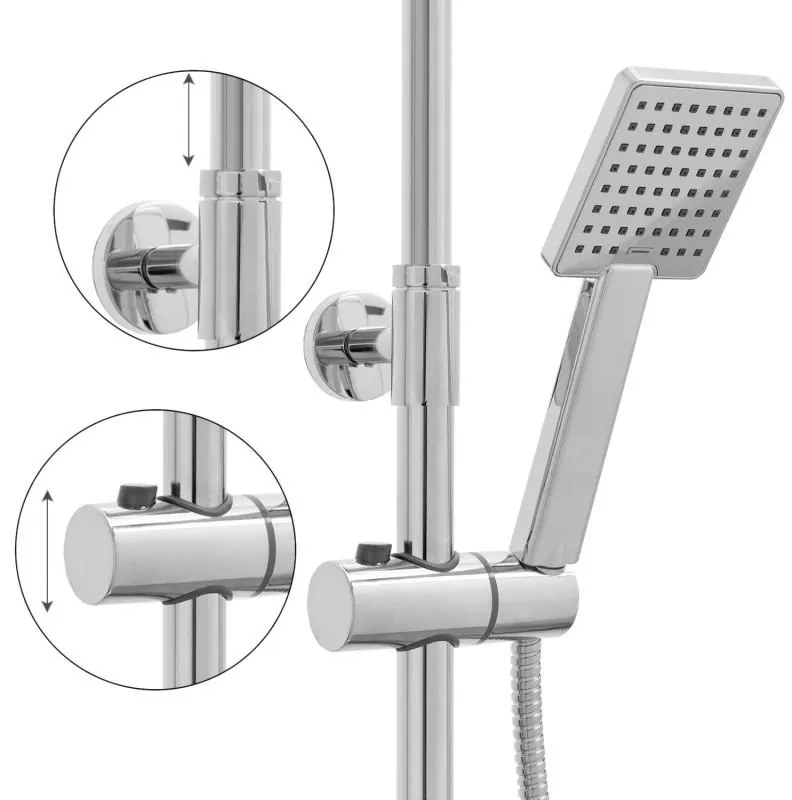 Sprchová súprava SOLO s policou a výtokom do vane - chrómová