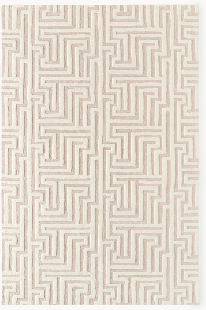 Ručne tuftovaný vlnený koberec's reliéfnou štruktúrou Monty