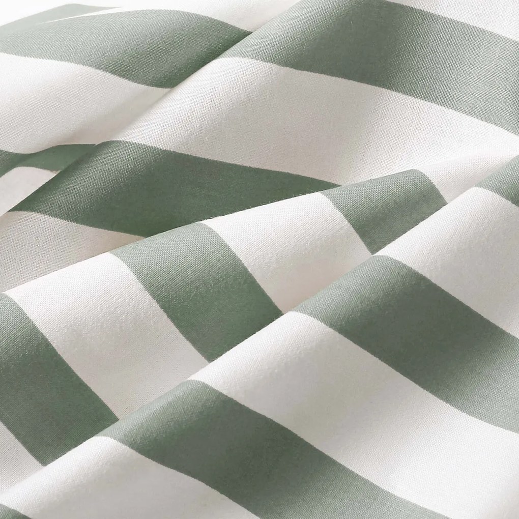 Goldea detské bavlnené obliečky - svet autíčok so šalviovo zelenými prúžkami 150 x 200 a 50 x 60 cm