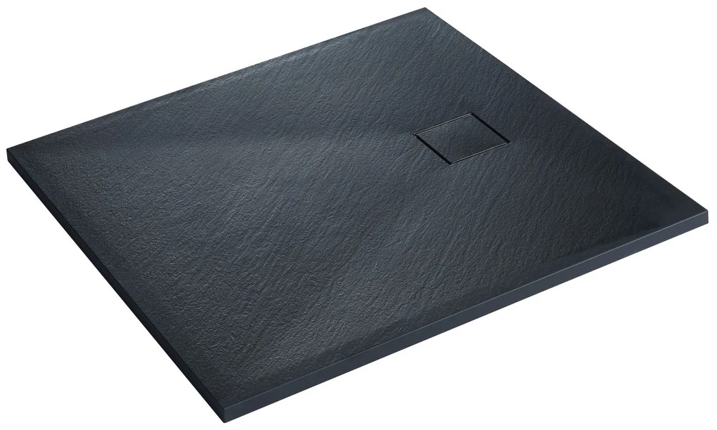 Erga Hyper, SMC sprchová vanička 150x70x2,6 cm + sifón, čierna matná, ERG-V06-SMC-7015S-BK