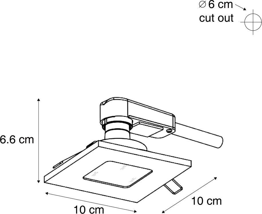 Sada 6 moderných zapustených bodových svetiel biela štvorcová IP44 - Qure