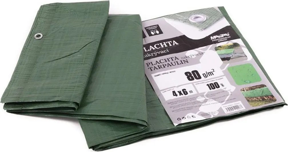 MASIPRO Plachta 80 g ZELENÁ 4 x 6 m