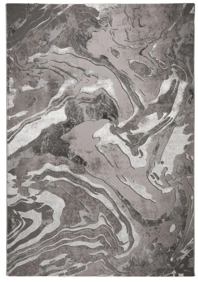 Koberec v sivo-striebornej farbe 80x150 cm Marbled – Flair Rugs