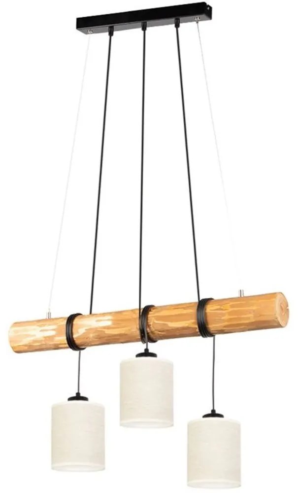 Spot-Light 68869351 - Závesný luster na lanku TRENO 3xE27/25W/230V borovica