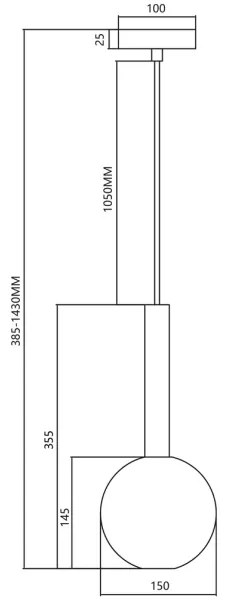 Luster na lanku NIKO 1xG9/9W/230V pr. 15 cm zlatá