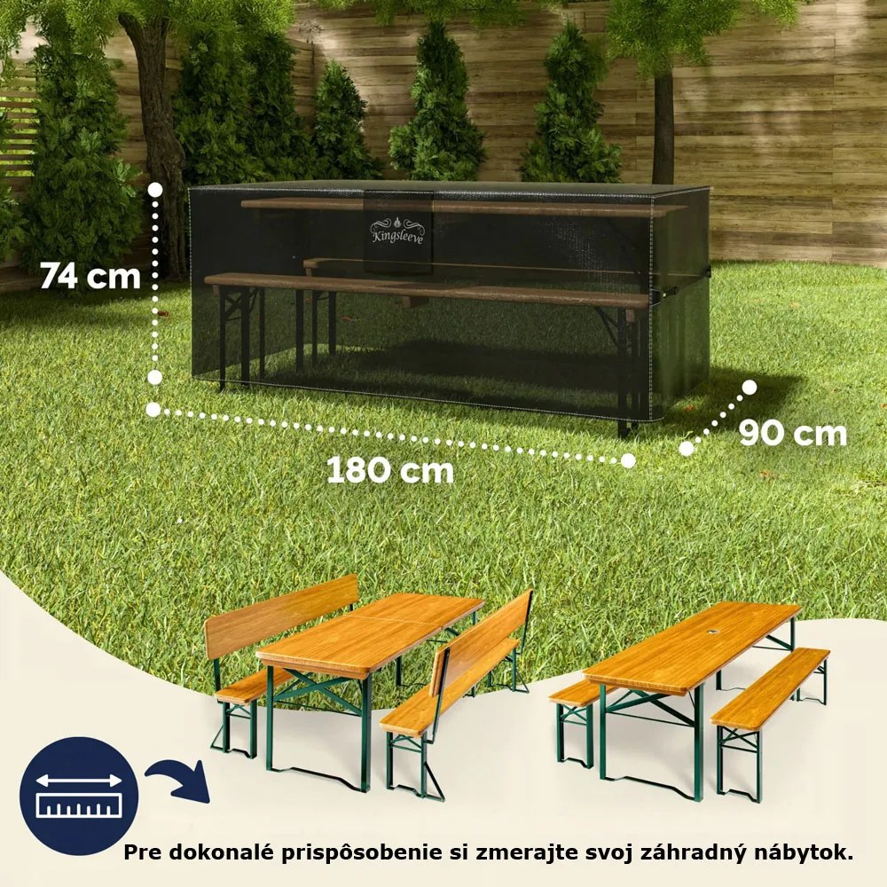 Ochranná plachta na pivný set BEER COVER, 180x90x74cm, antracitová Kingsleeve