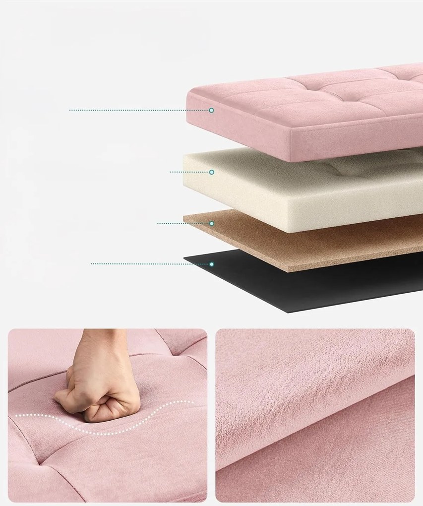 Taburet Hron 43 l s úložným prostorem růžový