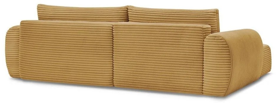 Menčestrová rozkladacia rohová pohovka v horčicovej farbe (ľavý roh) Lucien – Bobochic Paris