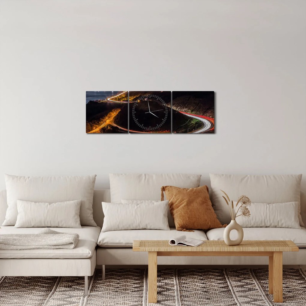 Obraz - Golden Gate Bridge (s hodinami) (90x30 cm)