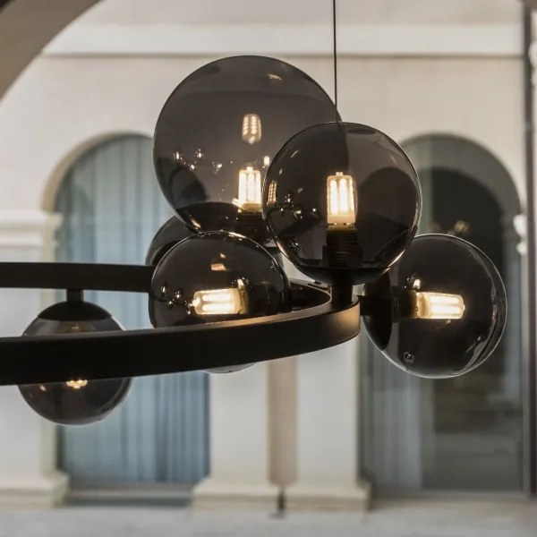 Ideal Lux - LED Luster na lanku PERLAGE 11xG9/3W/230V pr. 73 cm čierna/dymová