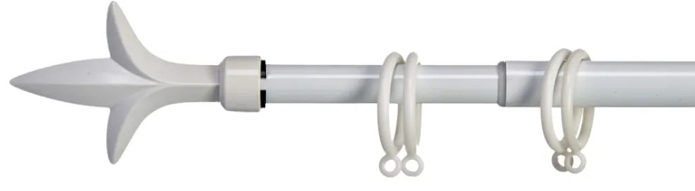 Biela kovová garniža VALANCE TRIDE 120-210 cm
