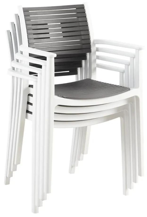 Tempo Kondela Stohovateľná stolička, biela/sivá, HERTA