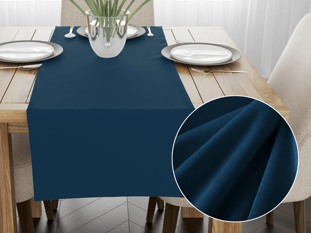 Biante Zamatový behúň na stôl Velvet Prémium SVP-001 Petrolejovo modrý 35x120 cm
