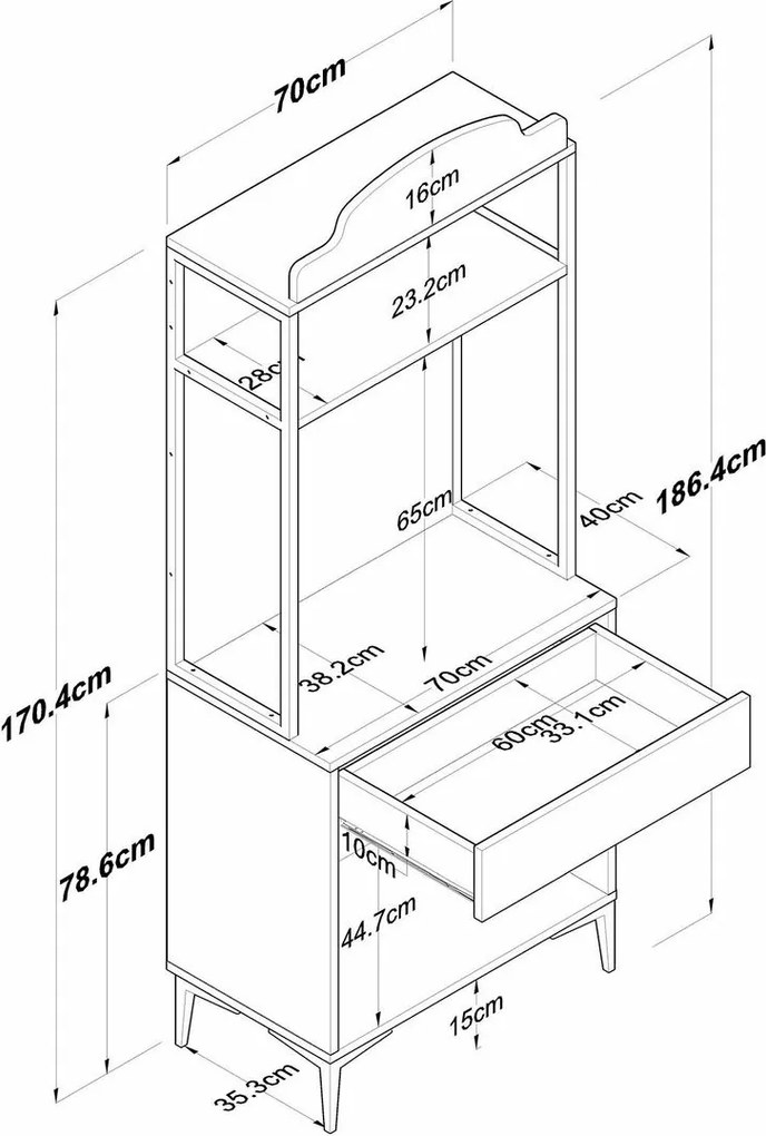 Skriňa Jehy Walnut and White