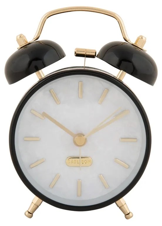 Dizajnový budík Karlsson 6009BK čierny, priemer 12cm