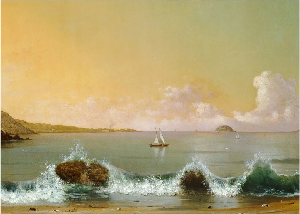 Sklenený obraz - Martin Johnson Heade, Rio de Janeiro Bay, reprodukcia (70x50 cm)
