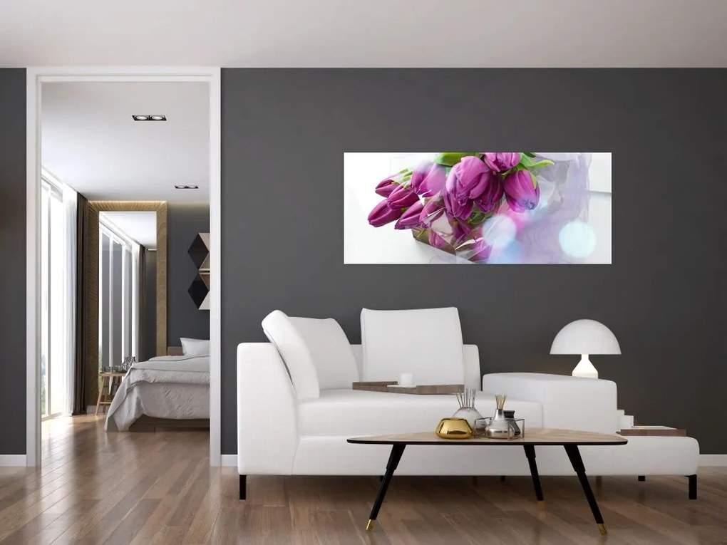 Obraz - kytice tulipánov (120x50 cm)