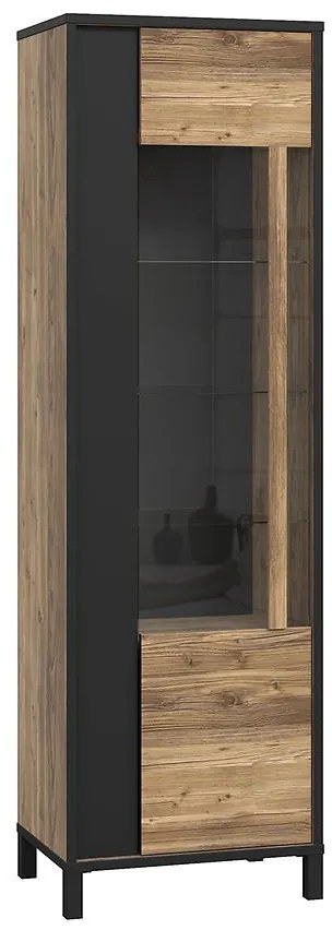 Vitrína Haruki 60 Alpský Smrek/čierny/kov