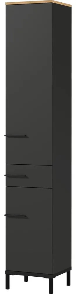 Tmavosivá vysoká kúpeľňová skrinka v dekore duba 34x34 cm Yonkers - Germania