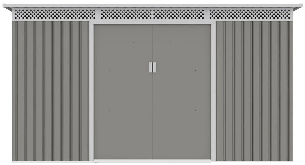 G21 Záhradný domček GRAH 483 - 340 x 142 cm, metalický šedý 63900992
