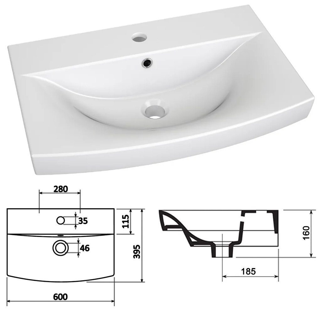 Kúpeľňový nábytok Belini Premium Full Version šedý lesk + umývadlo + zrkadlo + LED osvetlenie Glamour 45 GLA P 3/0/W/S/0/MB/PP