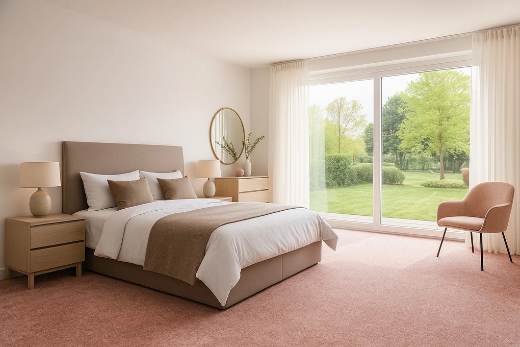 ITC, Koberec metráž Serenade 063, na mieru, šíře 4m,5m, ružová, filc, chodba / predsieň