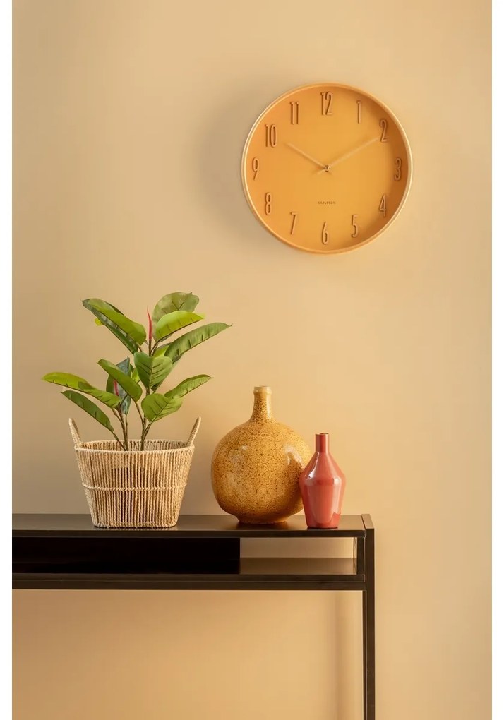 Karlsson 5996YE dizajnové nástenné hodiny žltá, pr. 40 cm