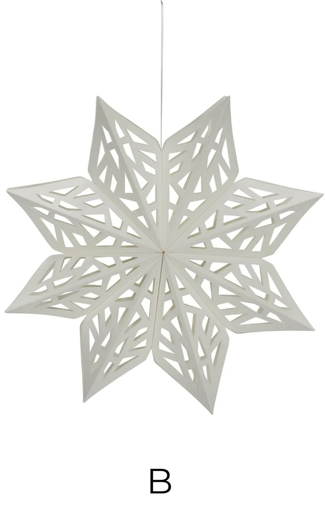 House Doctor Papierová vianočná dekorácia Lehlo Snowflake White – set 3 ks