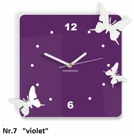Nástenné dekoračné hodiny motýle vanilla-ecru
