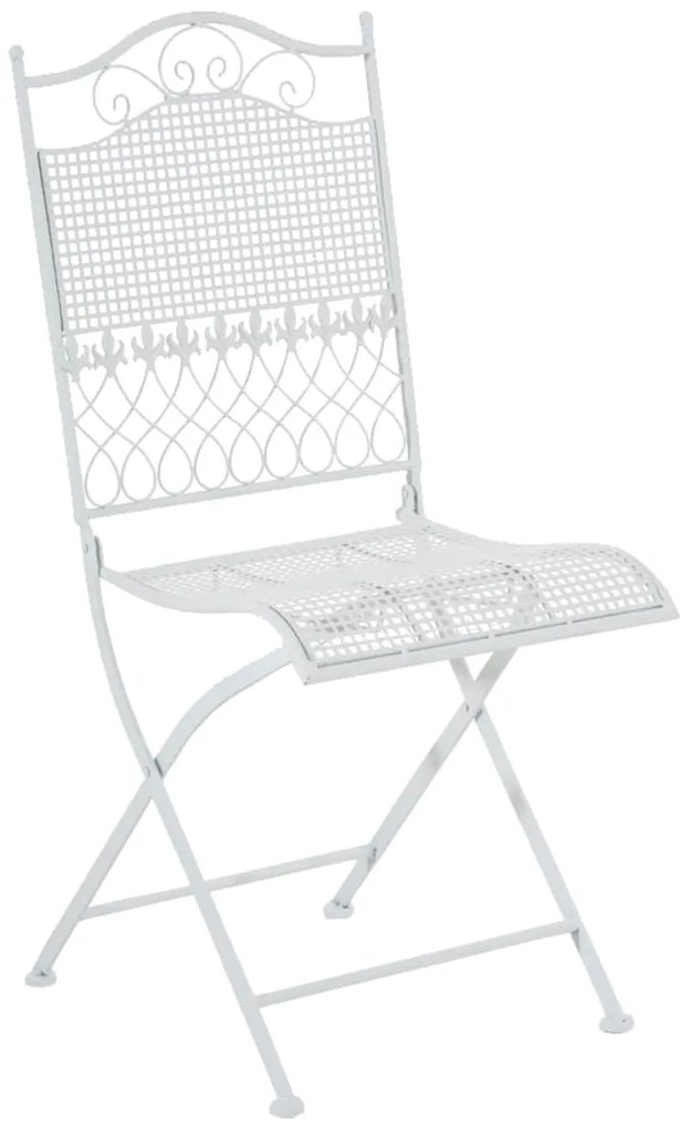 Kovová skladacia stolička Kiran (SET 2 ks) - Biela