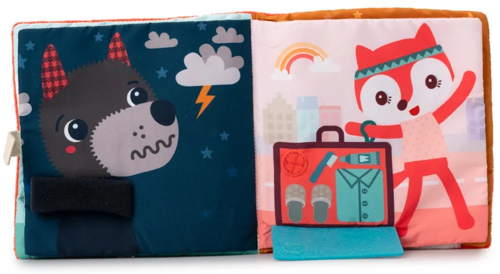 Lilliputiens - textilná knižka s aktivitami - jelenček Stella a jeho maznáčik