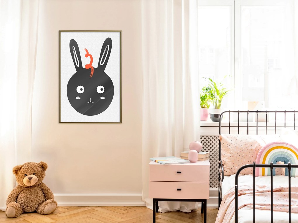 Artgeist Plagát - Rabbit Sees Everything [Poster] Veľkosť: 20x30, Verzia: Zlatý rám s passe-partout