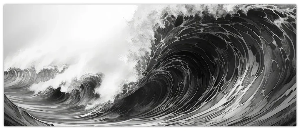 Obraz - Maľba vĺn (120x50 cm)