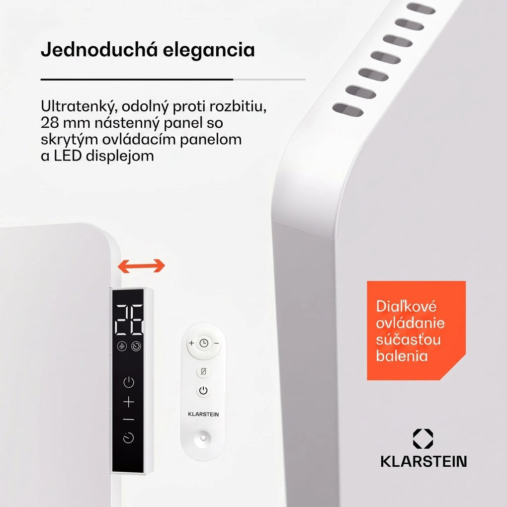 Klarstein Wonderbeam 450 Hybride Infračervený ohrievač 60 x 60 cm 450 W Týždenný časovač Diaľkové ovládanie
