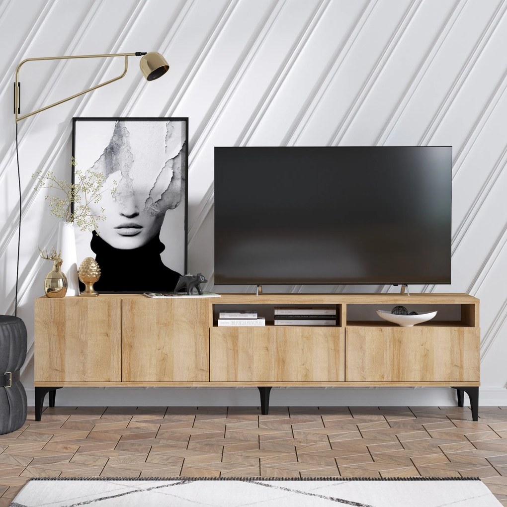 TV stolík/skrinka Aliex 10 (Dub). Akcia -20%. Vlastná spoľahlivá doprava až k Vám domov. 1072363