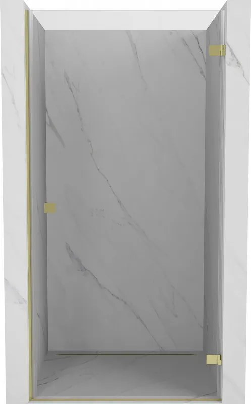 Mexen, Mexen Lunar-B Otočné pravé sprchové dvere 60 cm, transparentné, zlaté - 832-060-000-50-00-P