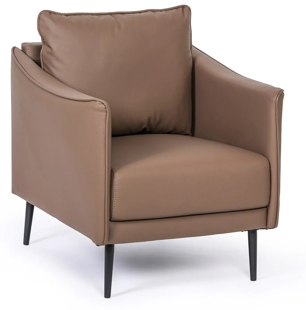 Kožené kreslo PATTY, hnedá