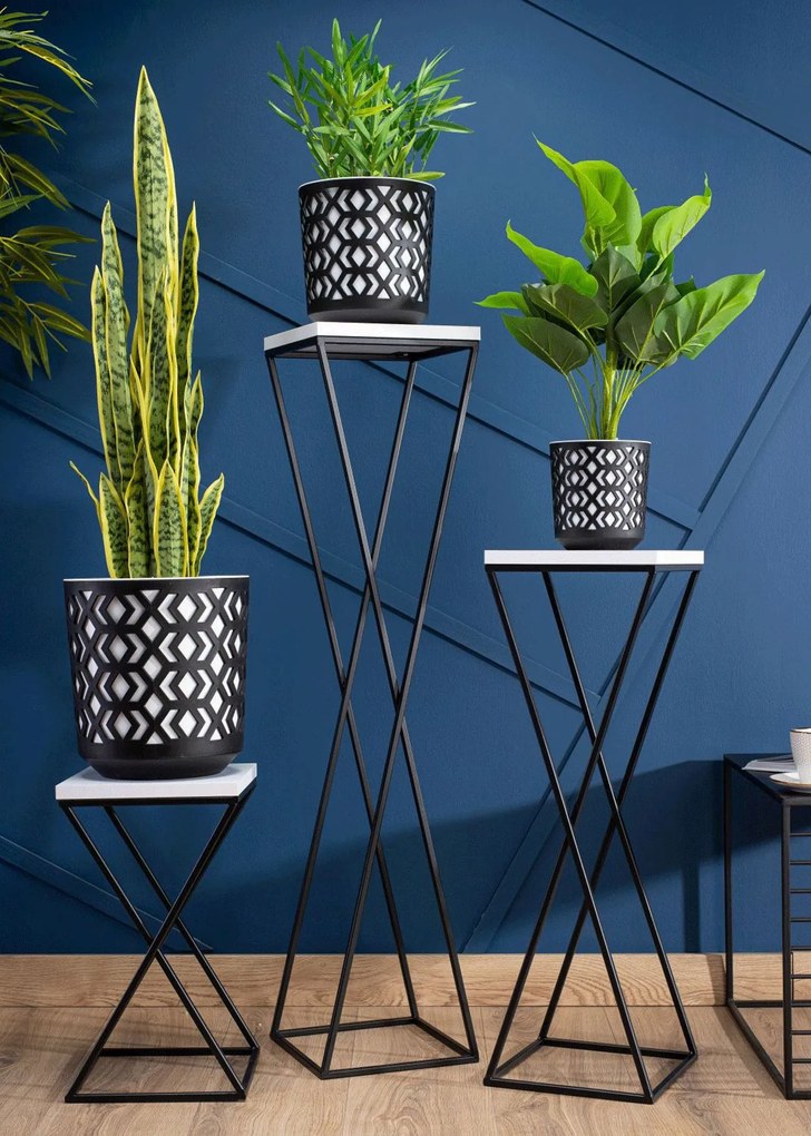 PLASTOVÝ KVETINÁČ ETNIC 27X25 CM ČIERNA